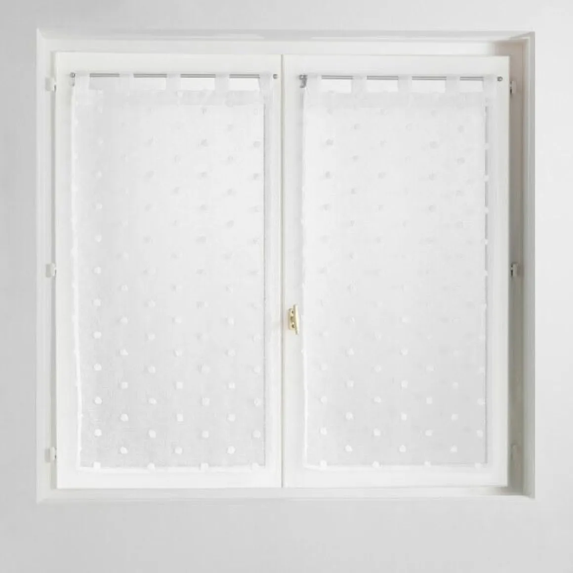 PAIRE DROITE PASSANTS 60X160CM VOILE POMPONS POMPINOU