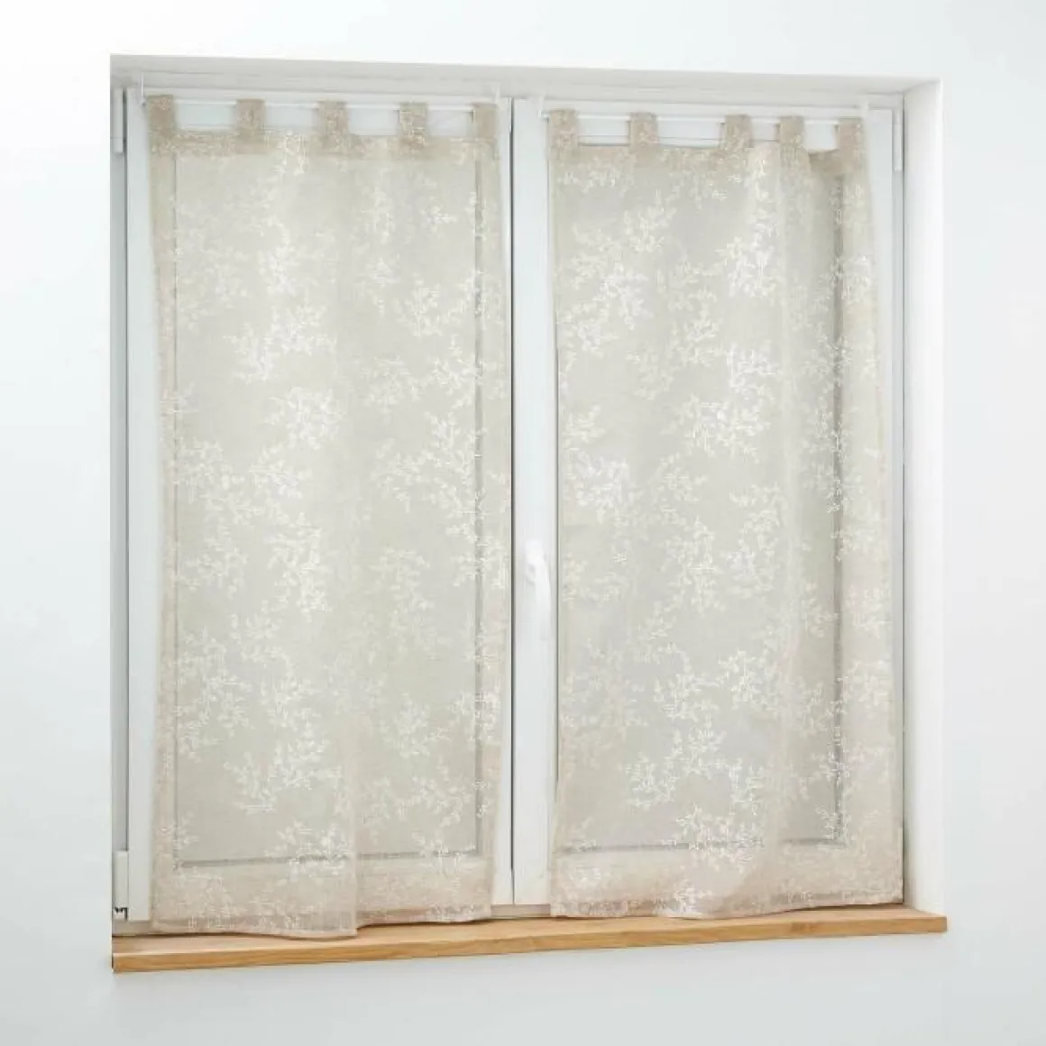 PAIRE DROITE PASSANTS 60X90CM VOILE TISSE KARLA TAUPE