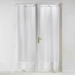 PAIRE DROITE PASSANTS 70X200CM VOILE SABLE SALINA BLANC