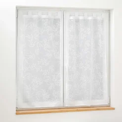 PAIRE DROITE PASSANTS 60X90CM VOILE TISSE KARLA BLANC