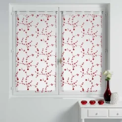 PAIRE DROITE PASSANTS 2X60X90CM PETITE FLEUR BLANC ROUGE