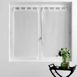 PAIRE DROITE PASSANTS 2X60X90CM POMPONS POMPONELLA BLANC