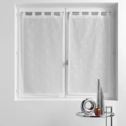 PAIRE DROITE PASSANTS 2X60X120CM VOILE SABLE BRODE OLYMPIA