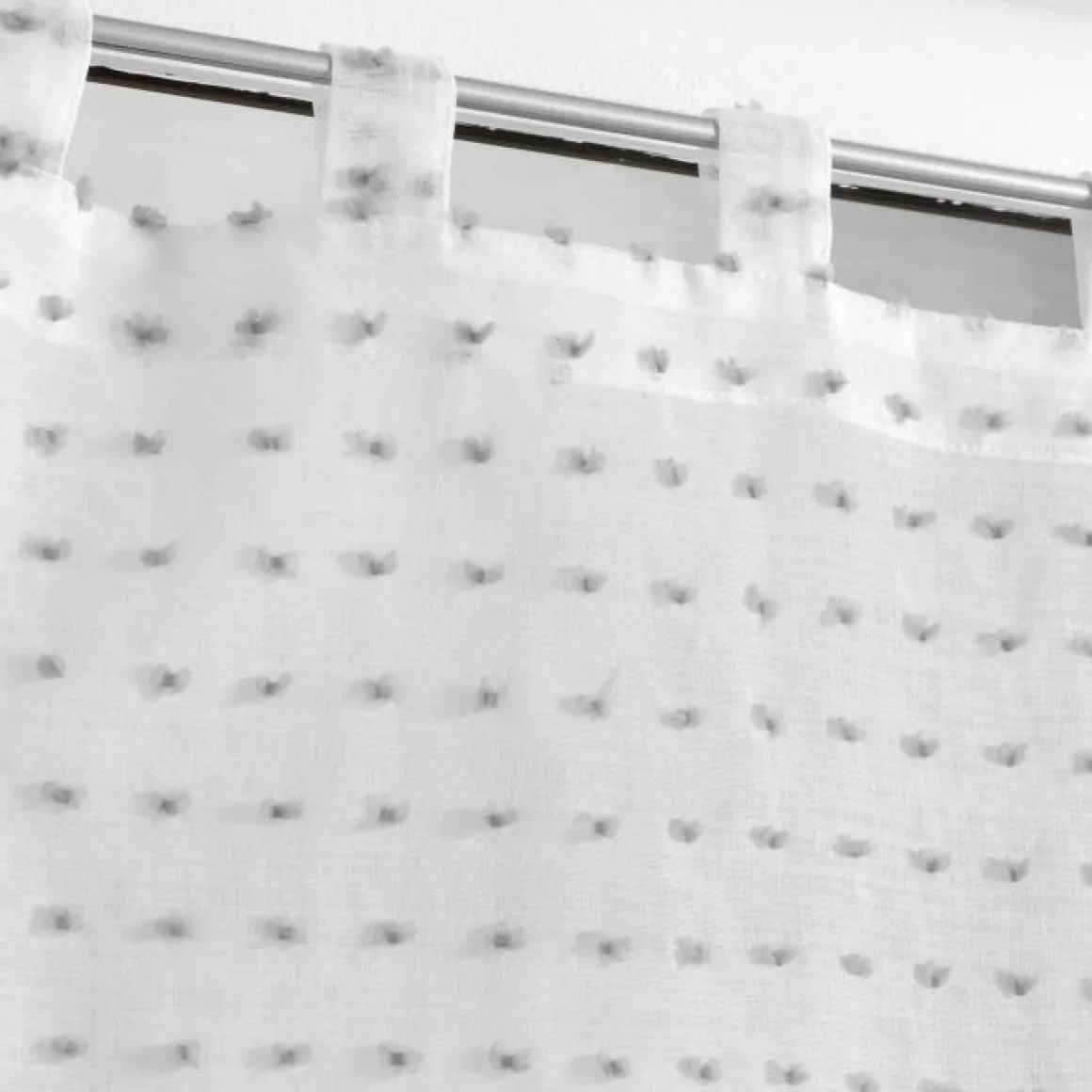 PAIRE DROITE PASSANT 2X60X160CM POMPONS POMPONELLA BLC GRIS