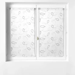 PAIRE DROITE PASSE TRINGLE 2X60X120CM BRODE HOOPS GRIS