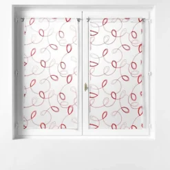 PAIRE DROITE PASSE TRINGLE 2X60X120CM BRODE HOOPS ROUGE