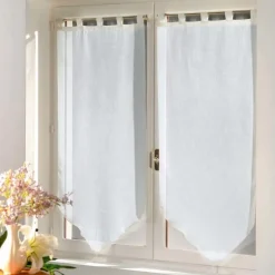 PAIRE POMPON PASSANTS 2X45X90CM LUMINEA BLANC