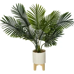 PALMIER CERAMIQUE PIED BOIS H.72CM