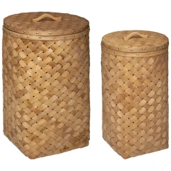 PANIER BOIS CLAIR LINGE D.39X62.5CM