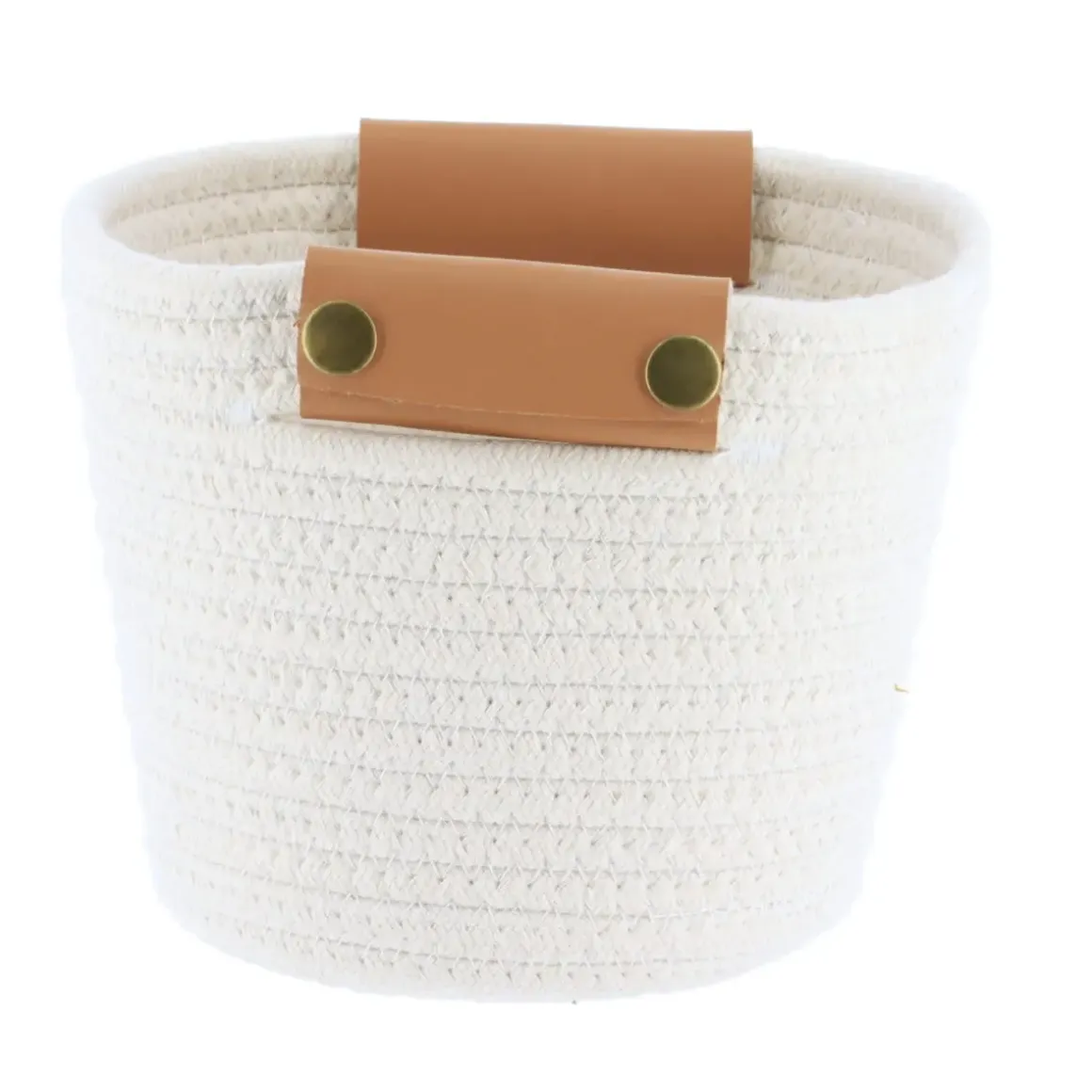 PANIER COTON AVEC POIGNEES BLANC 17X14CM