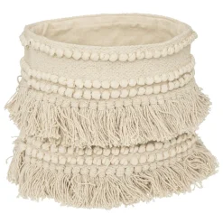 PANIER COTON SEA VIEW FRANGE IVOIRE D.25X25CM