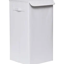 PANIERE A LINGE PLIABLE PVC MDF BLANC