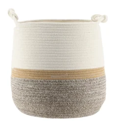 PANIERE A LINGE PM D33X37CM NATUREL MARRON CHINE
