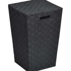 PANIERE A LINGE POLYESTER EVASEE NOIR