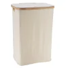 PANIERE A LINGE RECTANGLE PLIABLE COUVERCLE NATUREL BAMBOU