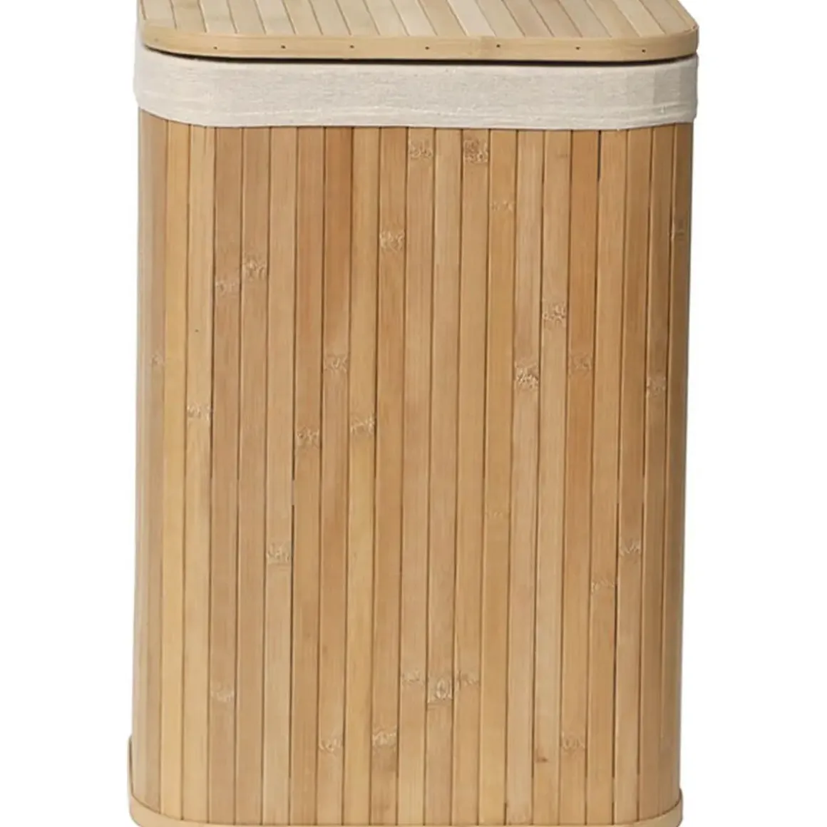 PANIERE A LINGE RECTANGULAIRE BAMBOU TISSU LIN