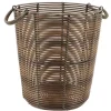 PANIERE A LINGE RECYCLE FACON ROTIN 35X38CM MARRON