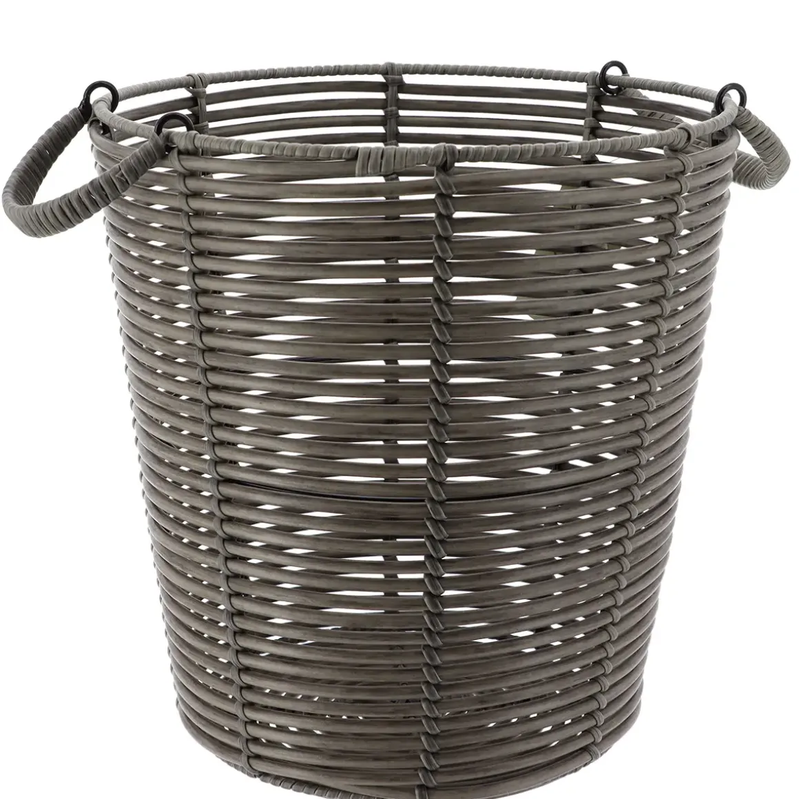 PANIERE A LINGE RECYCLE FACON ROTIN 30X31CM GRIS