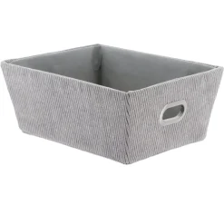 PANIERE DRESSING VELOURS COTELE 20.5X26X10.5CM GRIS