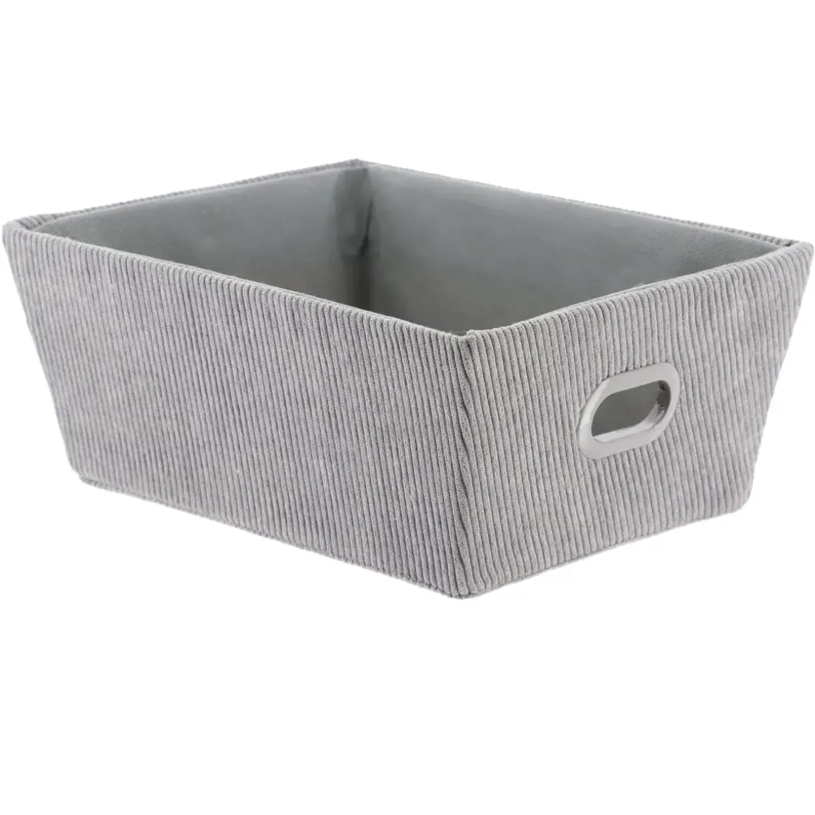 PANIERE DRESSING VELOURS COTELE 20.5X26X10.5CM GRIS