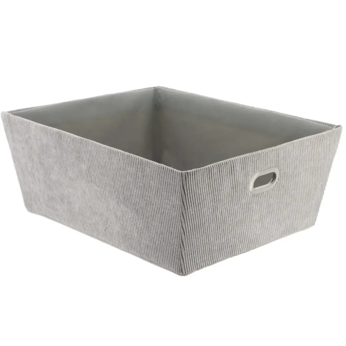 PANIERE DRESSING VELOURS COTELE 32.5X40X15CM GRIS