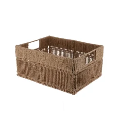 PANIERE EN PAPIER METAL RECTANGULAIRE 32X24X15CM NATUREL