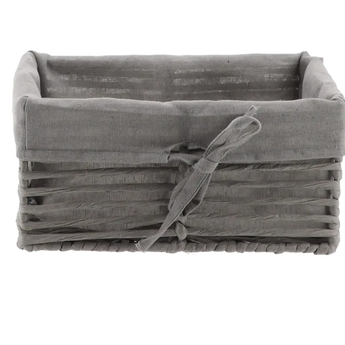 PANIERE EN PAPIER 30X20.5X13.5CM GRIS TISSU GRIS