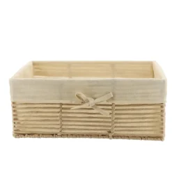 PANIERE EN PAPIER 39X26X15.5CM NATUREL TISSU NATUREL