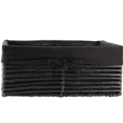 PANIERE EN PAPIER 34X23.5X14CM NOIR TISSU NOIR
