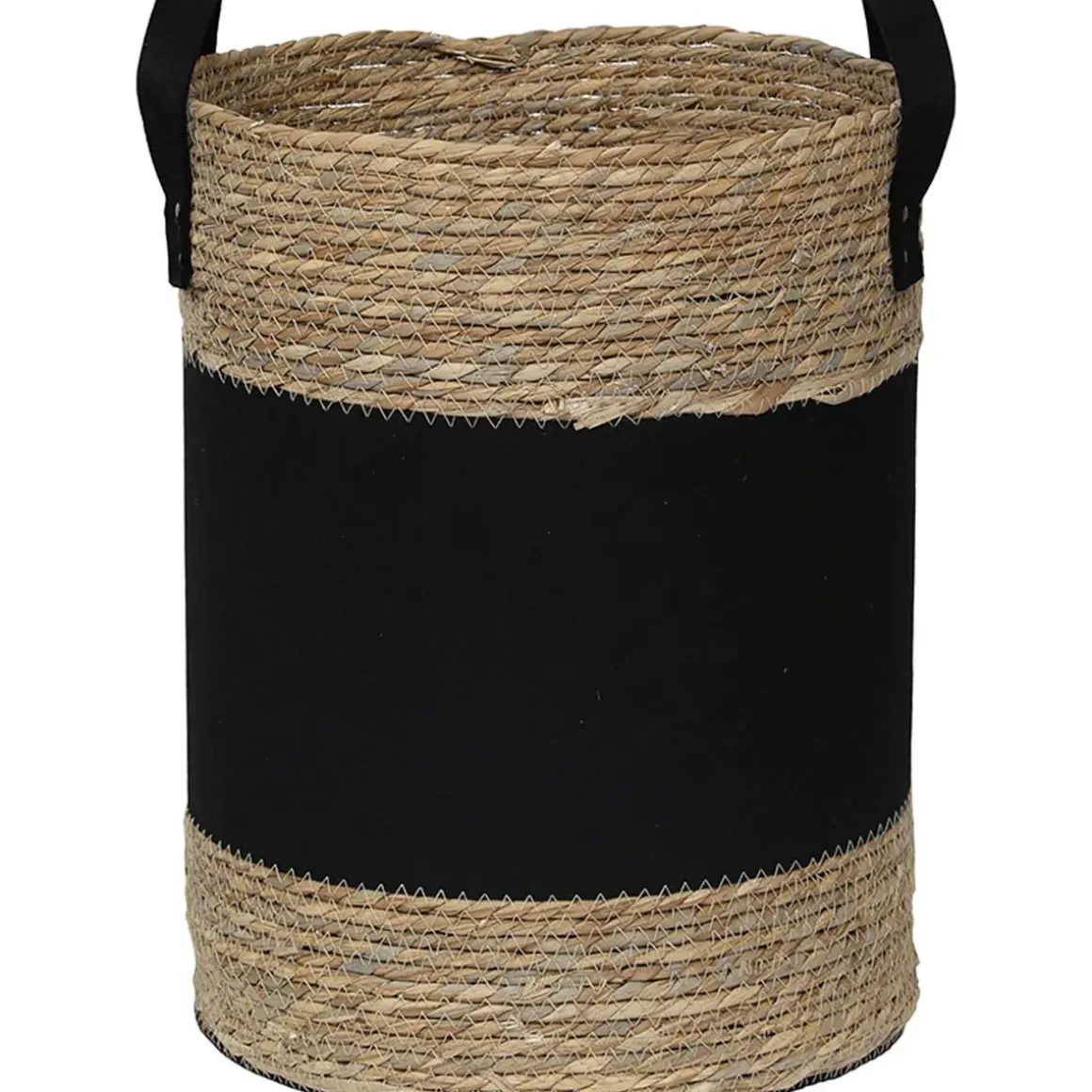 PANIERE FEUTRINE MATIERE VEGETALE D.45X34CM NOIR NATUREL