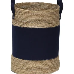 PANIERE FEUTRINE MATIERE VEGETALE D.45X34CM BLEU MARINE