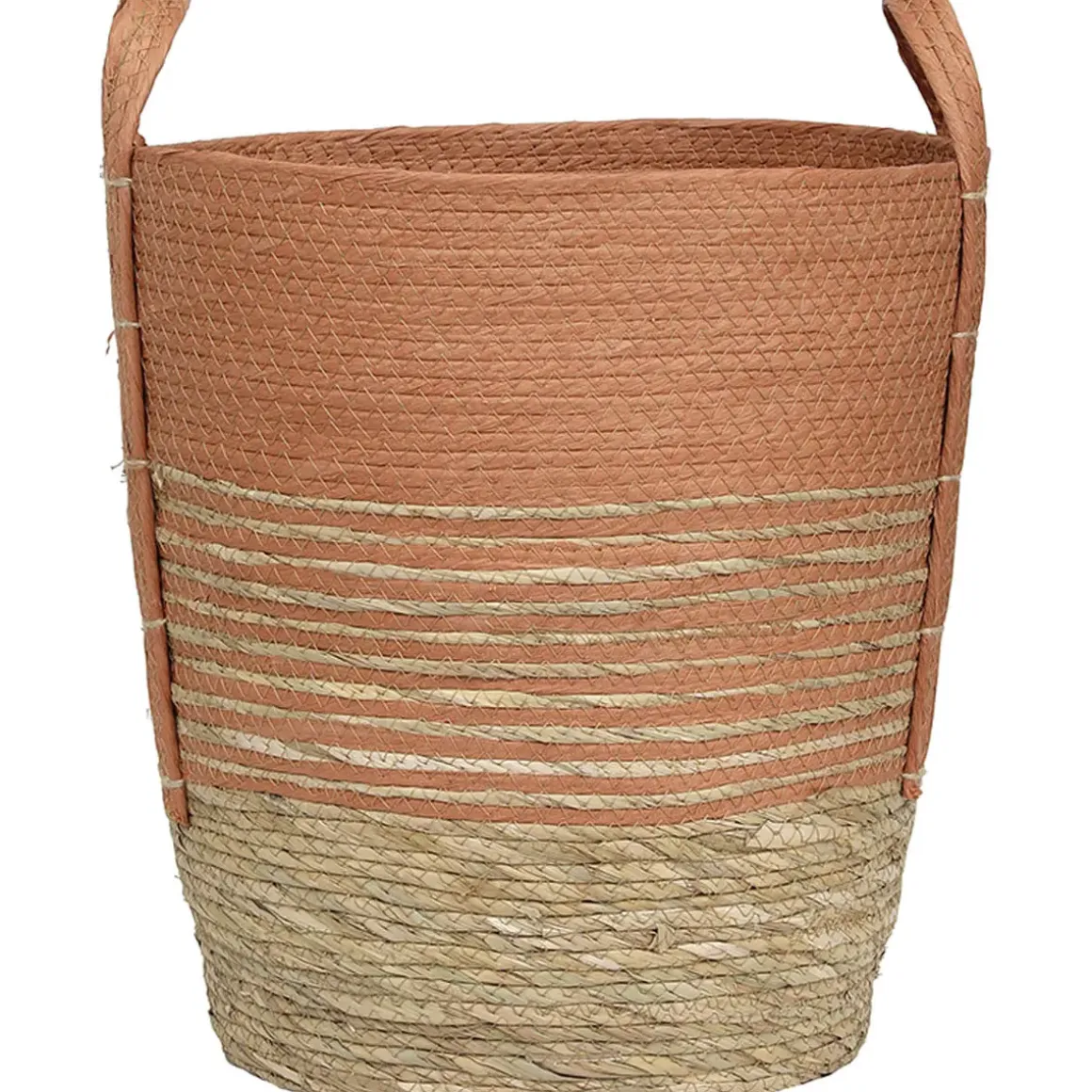 PANIERE FIBRE VEGETALE PAPIER D.40X42CM NATUREL CORAIL