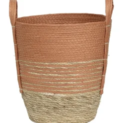 PANIERE FIBRE VEGETALE PAPIER D.34X37CM NATUREL CORAIL