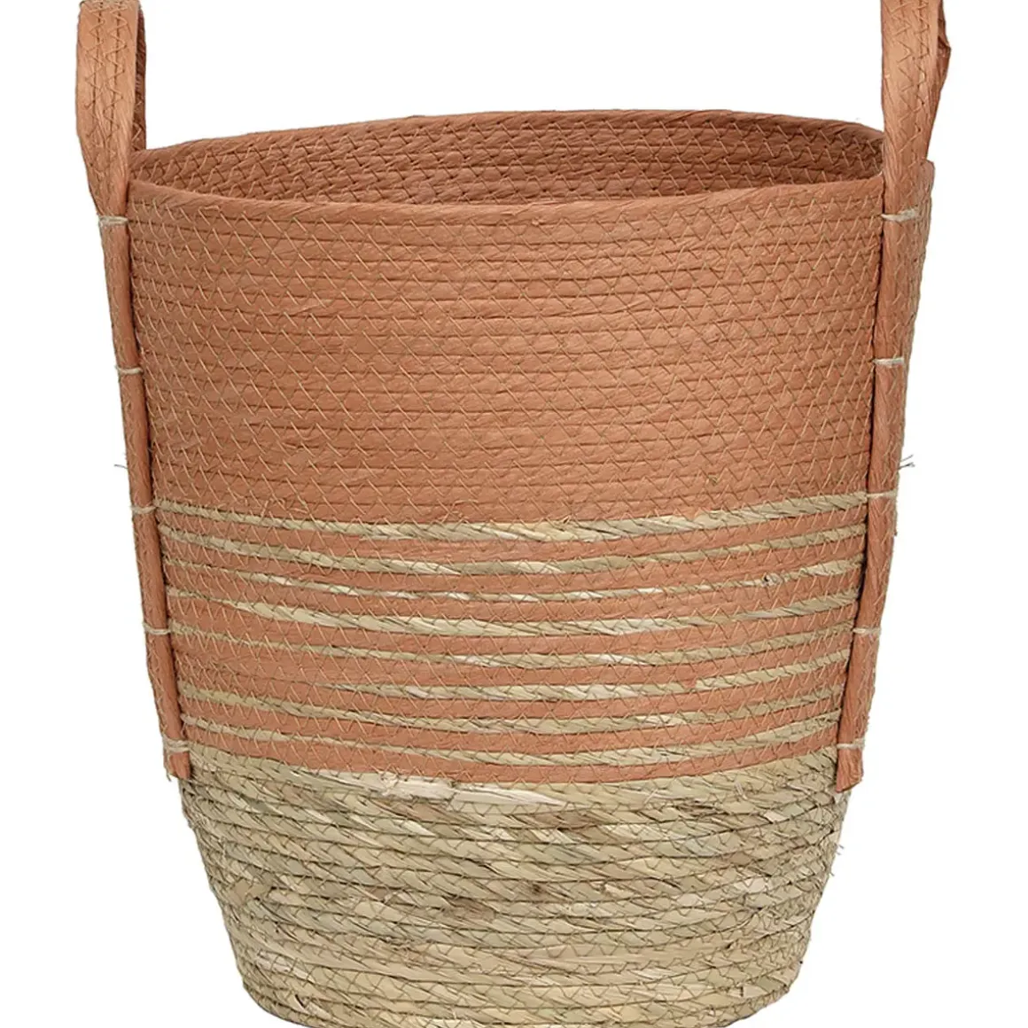 PANIERE FIBRE VEGETALE PAPIER D.34X37CM NATUREL CORAIL