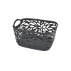 PANIERE MOTIF VEGETAL PLASTIQUE 3.5L 24X16.5CM ANTHRACITE