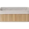 PANIERE MOYEN MODELE 37X25CM BAMBOU NATUREL TISSU LIN