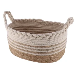 PANIERE OVALE NATURELLE 33X23X16CM BEIGE