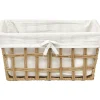 PANIERE PAPIER TRESSE RECTANGLE 35X28X17CM NATUREL TISSU LIN