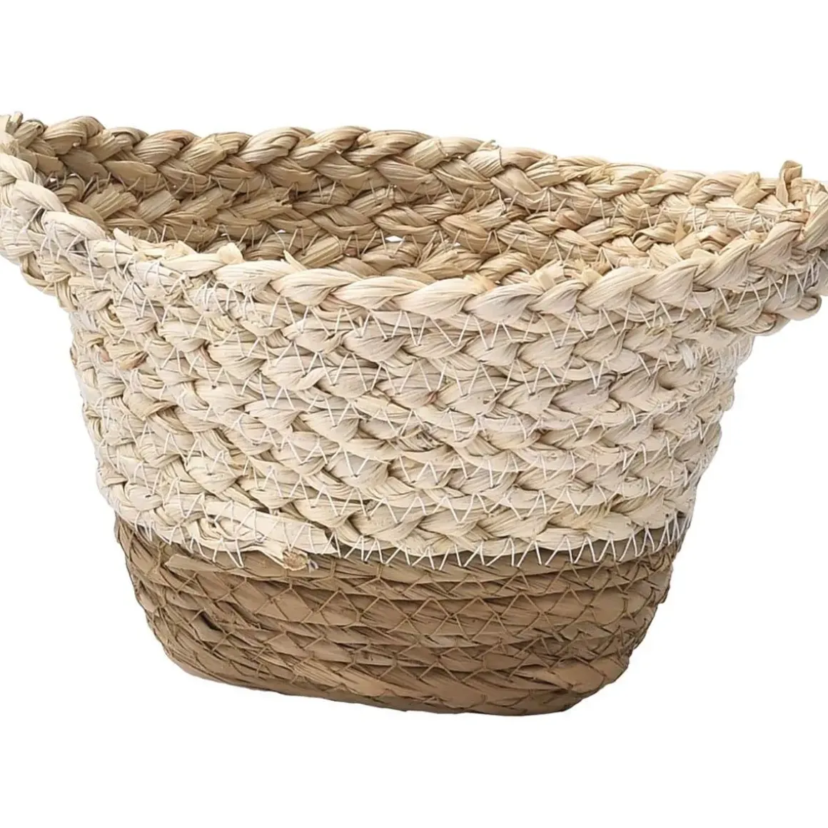 PANIER EVASE MAIS ET VEGETALE 20X13X12CM NATUREL BLANC