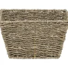 PANIER EVASE POIGNEES MATIERE VEGETALE 23X17X14CM NATUREL
