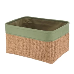 PANIERE VERT OLIVE NATUREL D.36X26X20CM