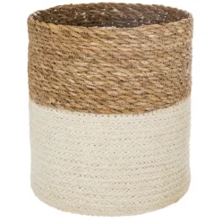 PANIER JUTE SEAGRASS BLANC D.27X27CM