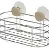 PANIER OVAL METAL SUR 2 VENTOUSES   2 DECO   GALET GRIS