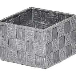 PANIER POLYESTER GRIS 13X13X9.5CM