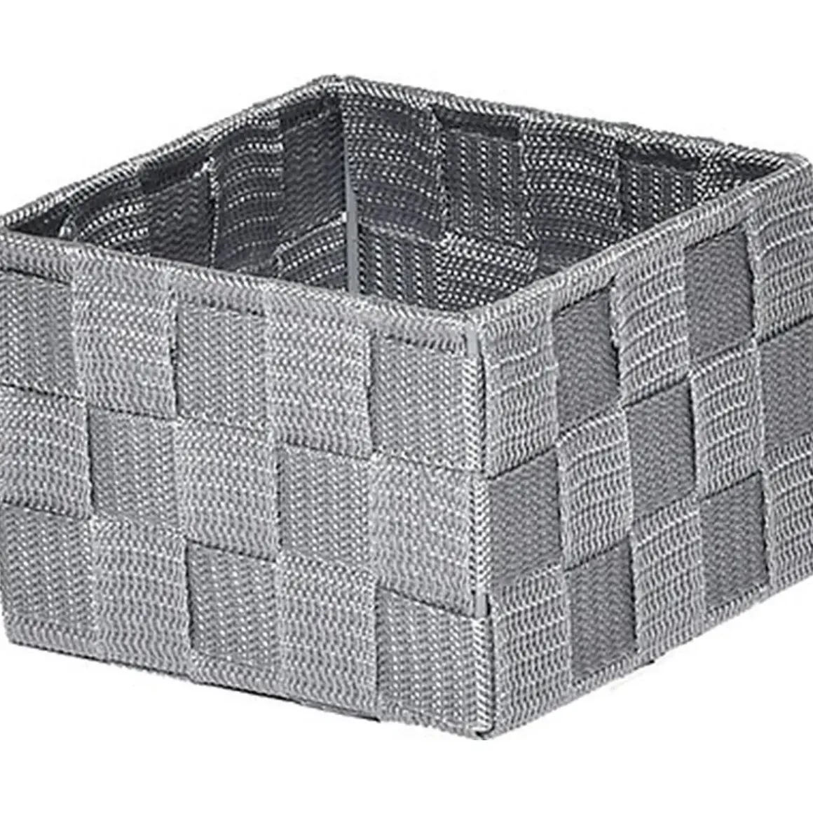 PANIER POLYESTER GRIS 13X13X9.5CM