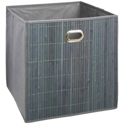 PANIER RANGEMENT BAMBOU GRIS D.31X31CM