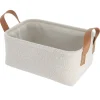 PANIER RECTANGLE FACON BOUCLETTE 34X23.5X14CM NATUREL
