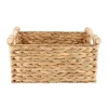 PANIER RECTANGLE JACINTHE POIGNEES BOIS 32X22X15CM NATUREL