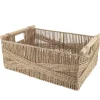 PANIER RECTANGLE PAPIER POIGNEE BOIS 44X31X17CM NATUREL