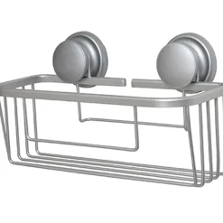 PANIER RECTANGULAIRE ALUMINIUM SUR VENTOUSES CHROME